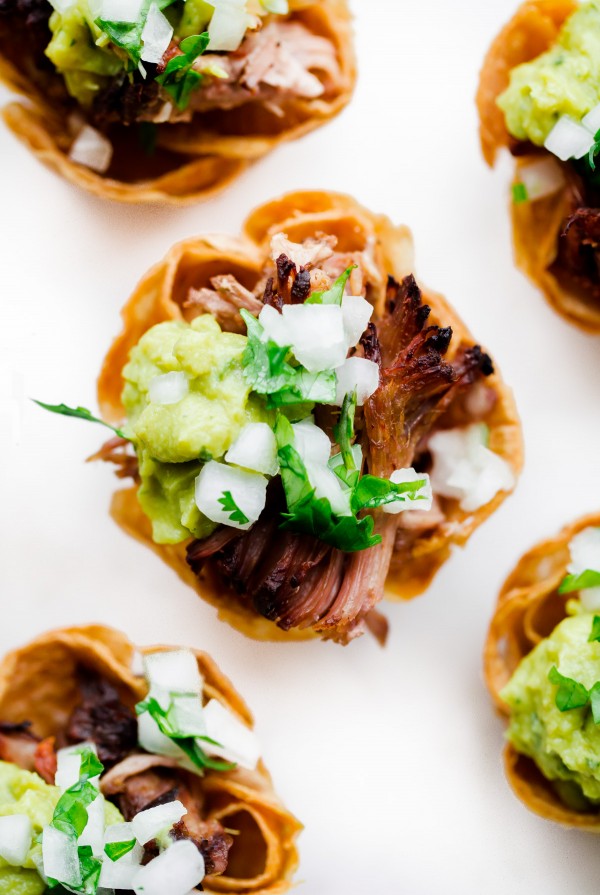 Slow Cooker Carnitas Taco Bites - A Beautiful Plate