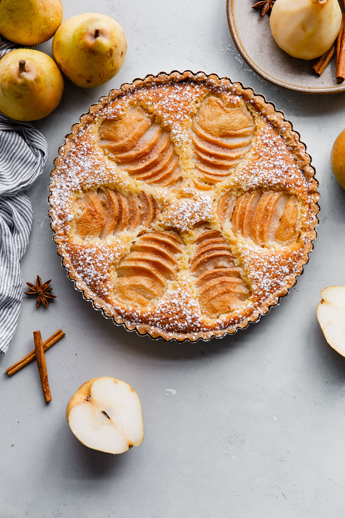 Pear Frangipane Tart Poached Pear Tart Recipe A Beautiful Plate