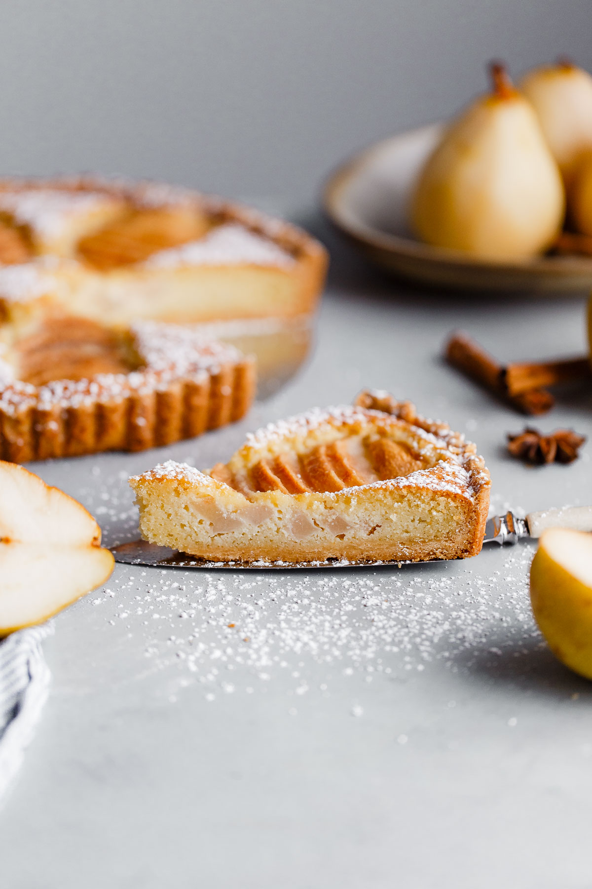 Pear Frangipane Tart Poached Pear Tart Recipe A Beautiful Plate