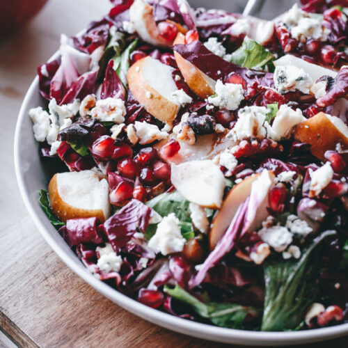 Radicchio, Pear, Gorgonzola, Pomegranate, and Walnut Salad - A ...