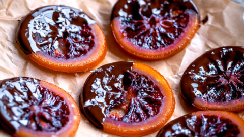 Candied Blood Orange Slices With Dark Chocolate A Beautiful Plate