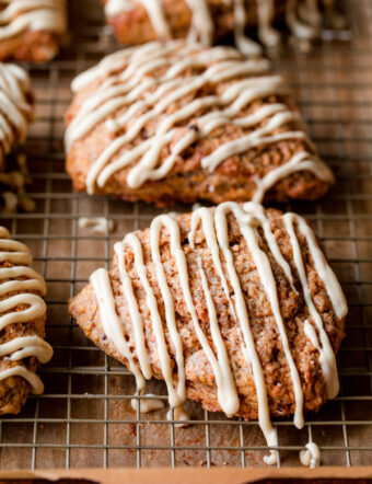 Carrot Cake Scones with Maple Cream Cheese Glaze