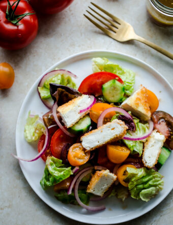 Greek Salad with Crispy Feta