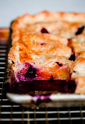 Blueberry Peach Slab Pie - A Beautiful Plate