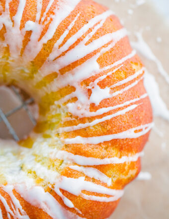 Zucchini Cardamom Bundt Cake with Lemon Glaze