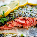 Weeknight Broiled Salmon With Chermoula Herb Crust - A Beautiful Plate