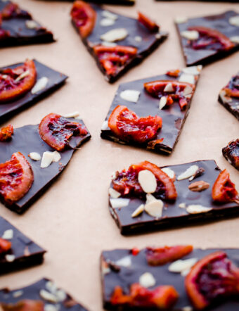 Blood Orange Chocolate Bark with Almonds