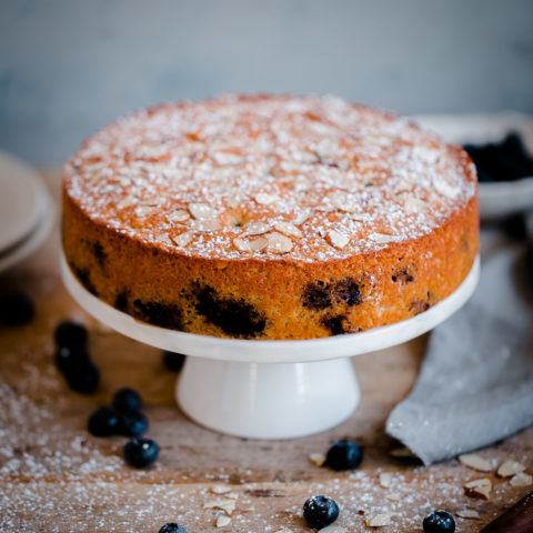 Blueberry Almond Tea Cake - A Beautiful Plate