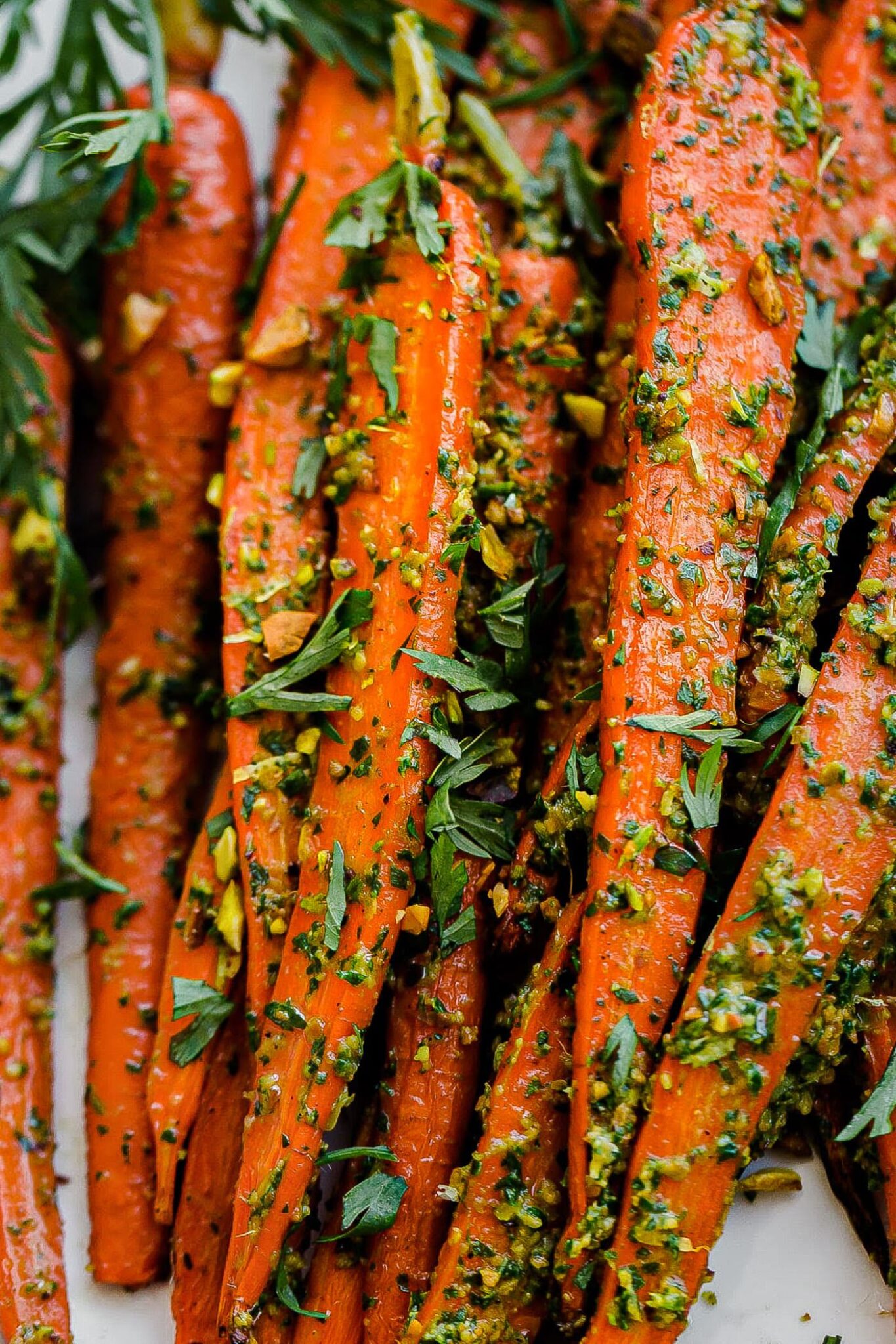 Roasted Carrots with Carrot Top Pesto - A Beautiful Plate