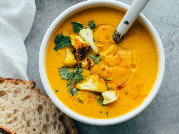 Roasted Cauliflower Soup With Coconut And Turmeric A Beautiful Plate