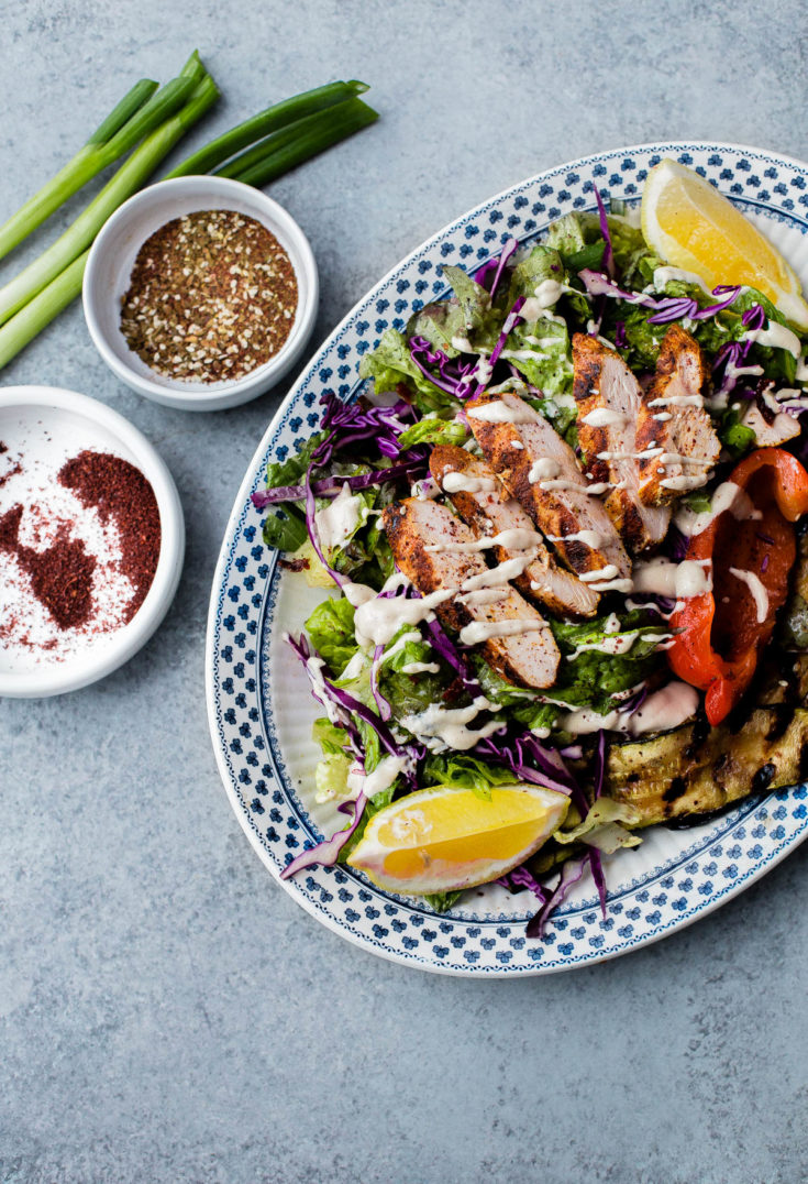 Mediterranean Chicken Salad with Sumac Dressing - A Beautiful Plate