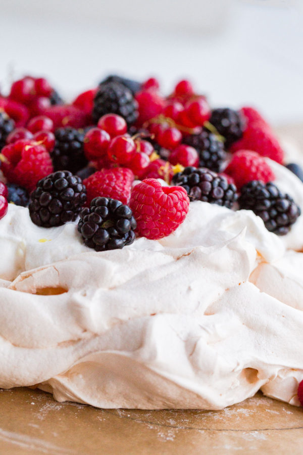 Berry Pavlova with Lemon Whipped Cream - A Beautiful Plate