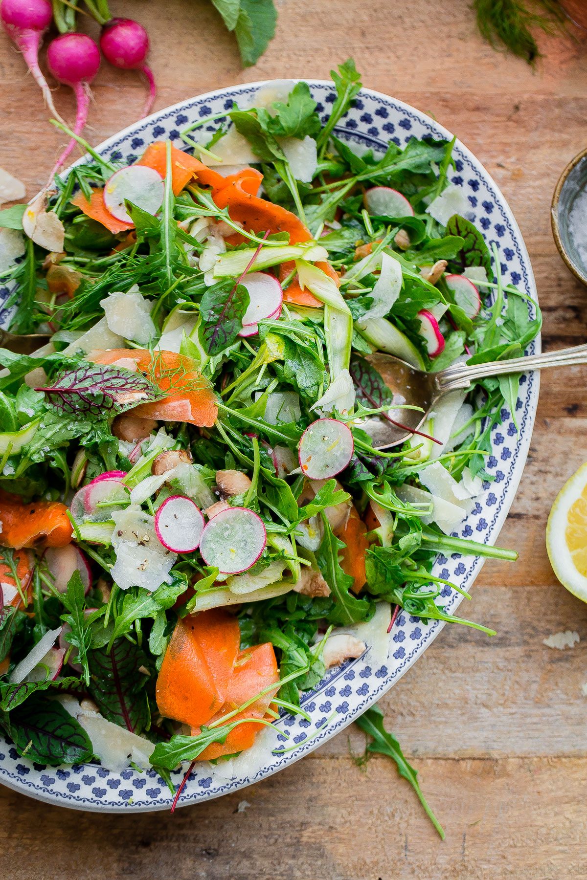 shaved-vegetable-arugula-salad-recipe-1-5 - A Beautiful Plate