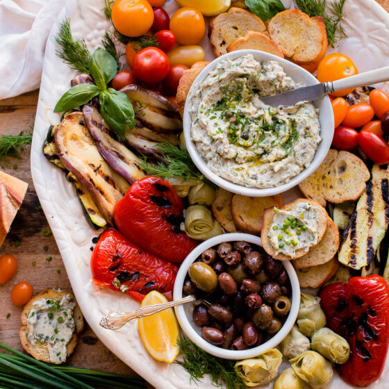 Tuna Crostini with Italian Antipasto - A Beautiful Plate