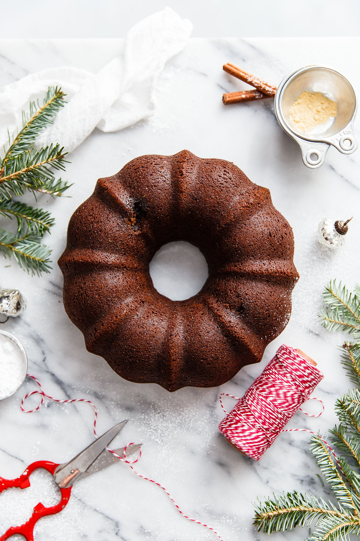 Gingerbread Bundt Cake (with Eggnog Whipped Cream) - A Beautiful Plate