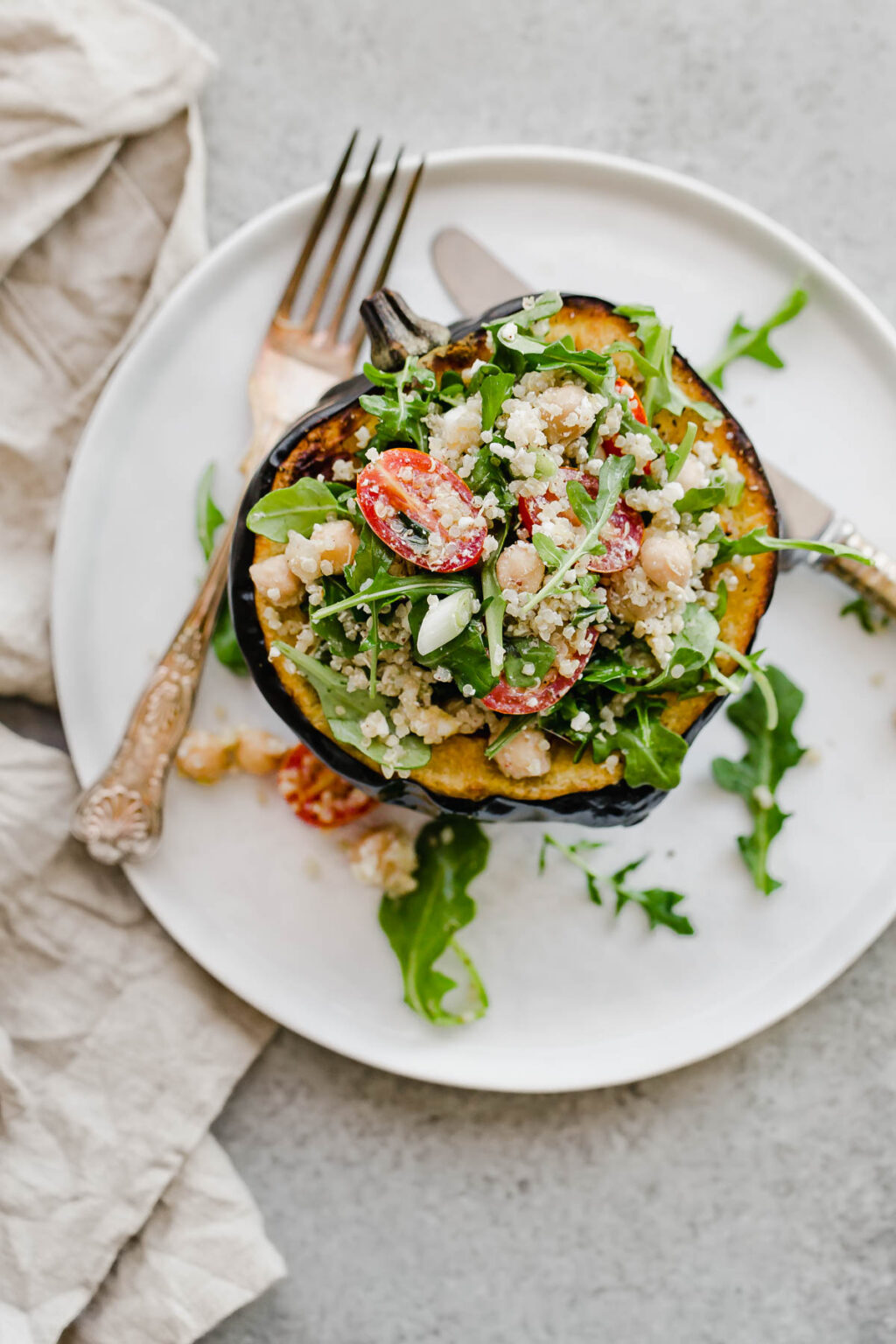 Mediterranean Quinoa Salad Stuffed Acorn Squash - A Beautiful Plate