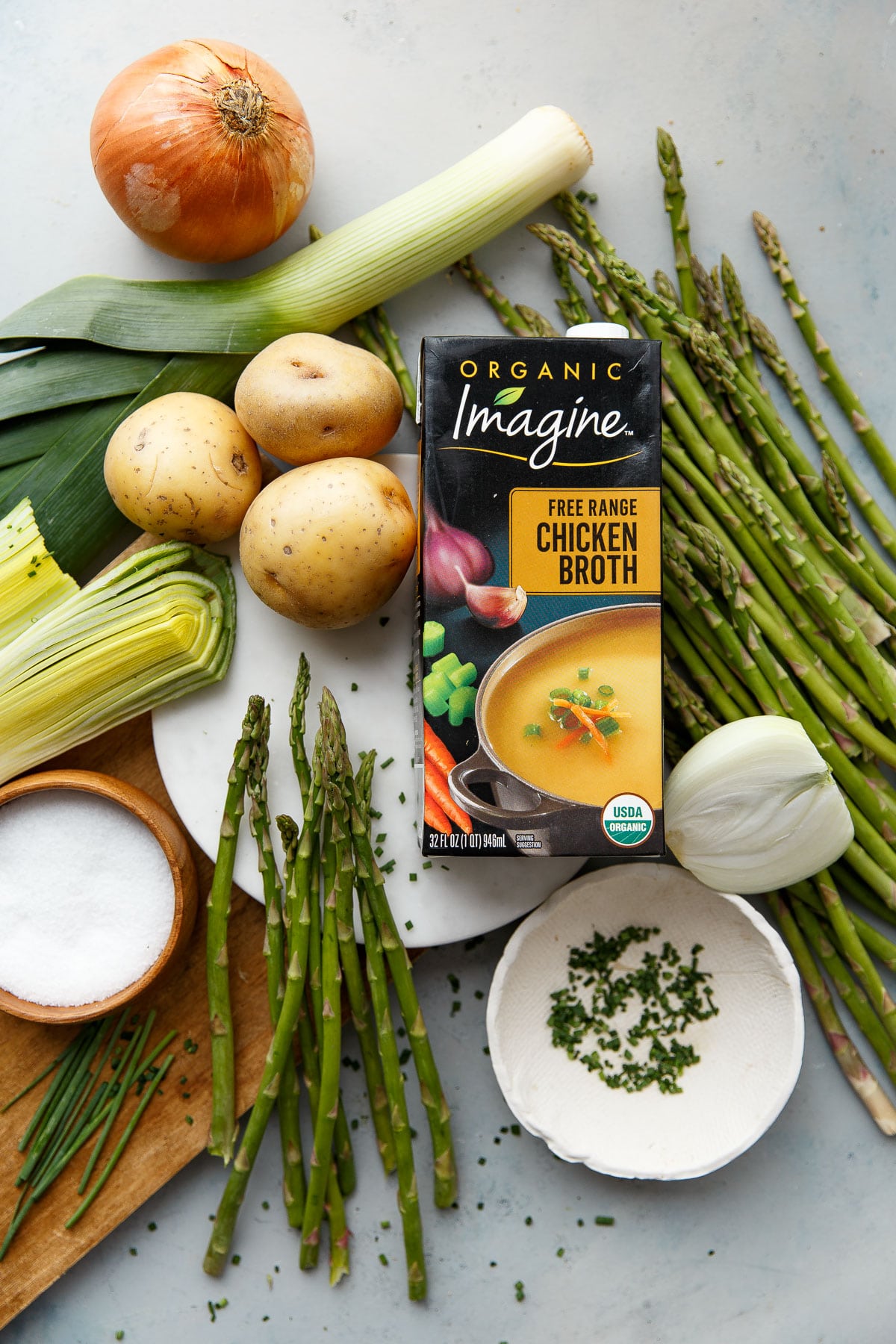 Asparagus Potato Soup with Chive Cream - A Beautiful Plate