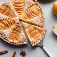 Pear Frangipane Tart (Poached Pear Tart Recipe) - A Beautiful Plate