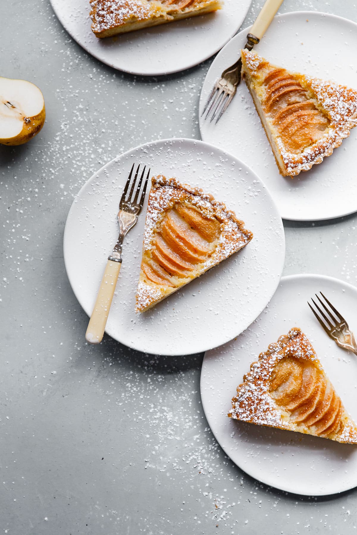 Pear Frangipane Tart (Poached Pear Tart Recipe) - A Beautiful Plate