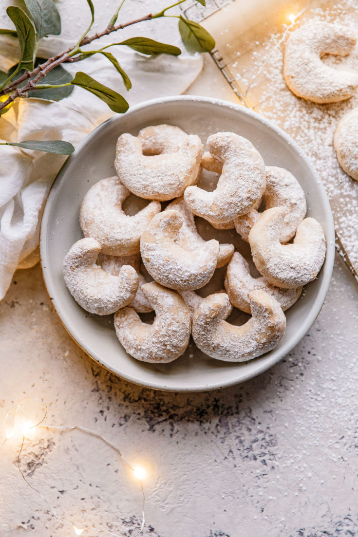 Almond Crescent Cookies (Kipferl Cookies) + VIDEO - A Beautiful Plate