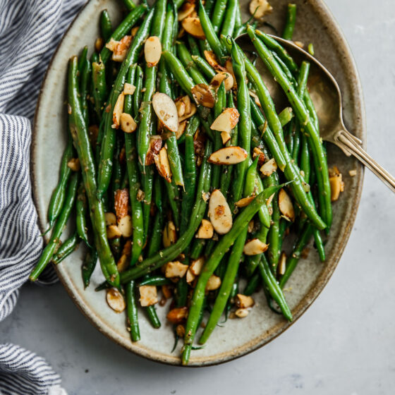 Green Beans Almondine (Green Beans with Almonds) - A Beautiful Plate