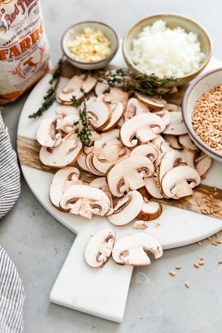 Easy Mushroom Farro Risotto (How To Make Farro Risotto) - A Beautiful Plate