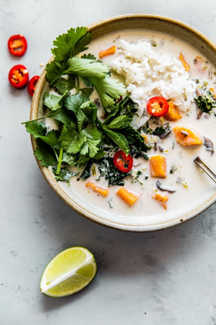 Vegan Thai Coconut Soup (Easy Tom Kha Gai) A Beautiful Plate