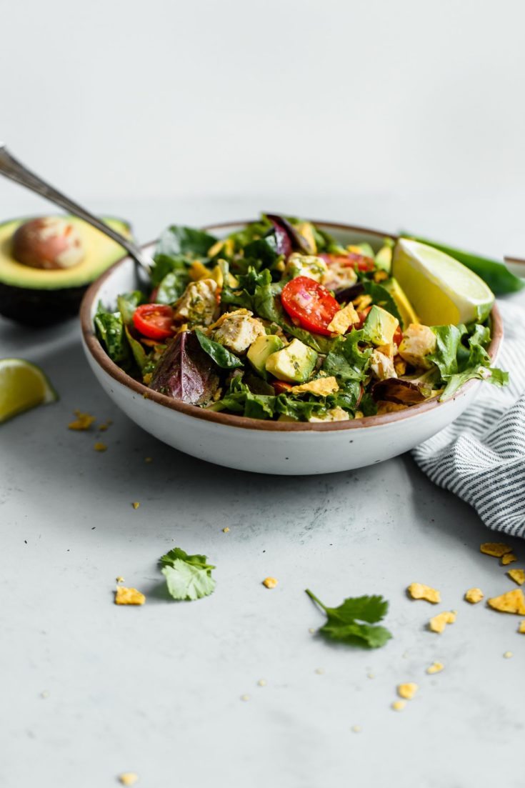 Guacamole Greens Salad with Cilantro Lime Jalapeño Vinaigrette - A ...