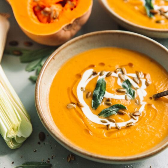 Roasted Butternut Squash Soup - A Beautiful Plate