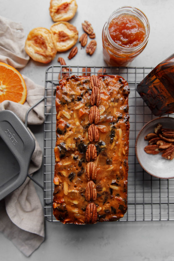 Brandy butter and maple syrup fruit cake