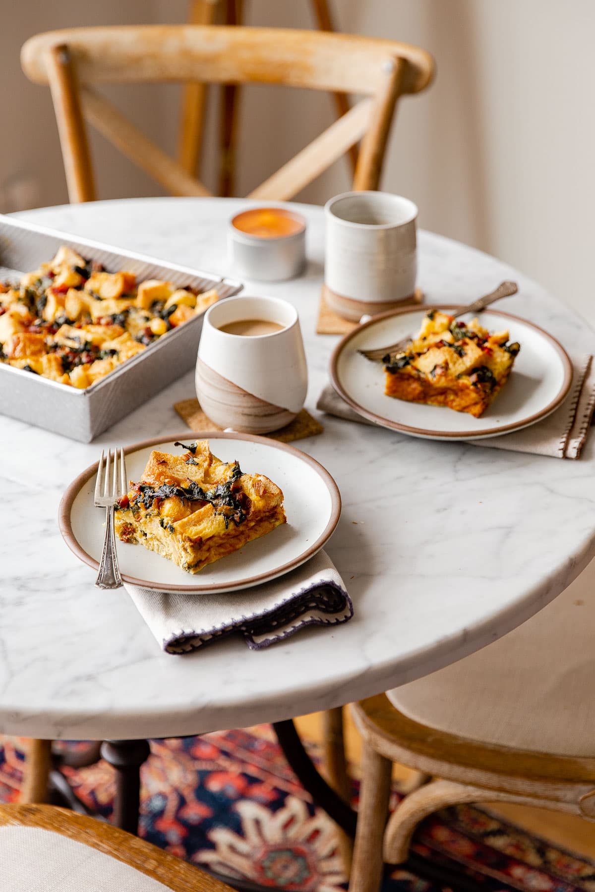 Vegetarian Breakfast Strata (Overnight Strata Recipe) - A Beautiful Plate