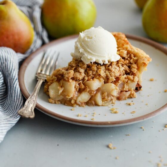 Pear Pie with Streusel Topping - A Beautiful Plate